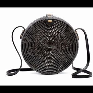 Brand New Rattan & Leather satchel bag by Amerii